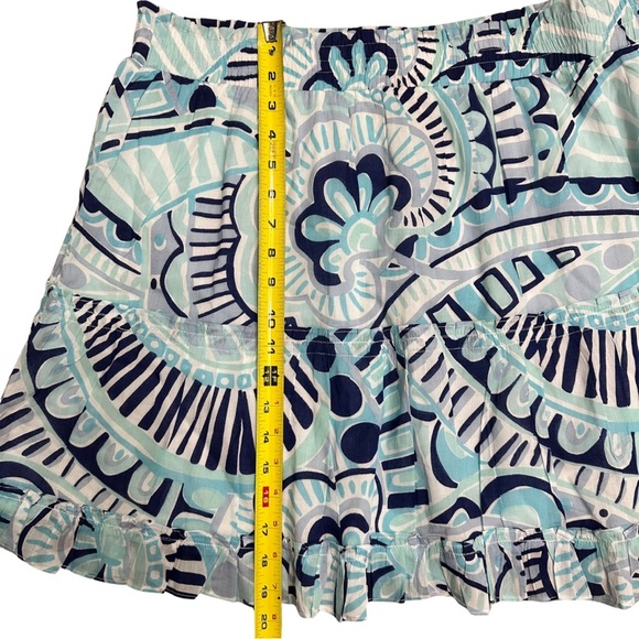 Sail To Sable Blue Patterned Tiered Ruffled Hem Skirt SZ XL Resort Wear NWT - Picture 7 of 9